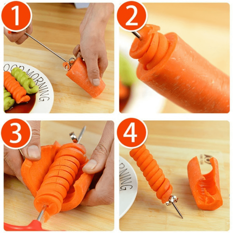 Kitchen Spiral Vegetable Fruit Slicer Carving Roll Cutter Peeler Gadgets  Tools