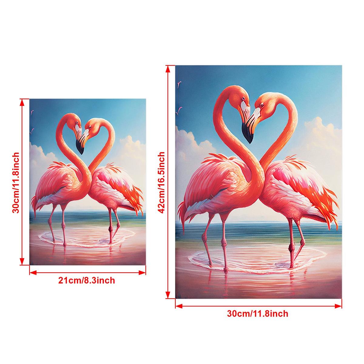 A4 29cm Flamingo Couple Lover Heart DIY Layering Stencils Wall