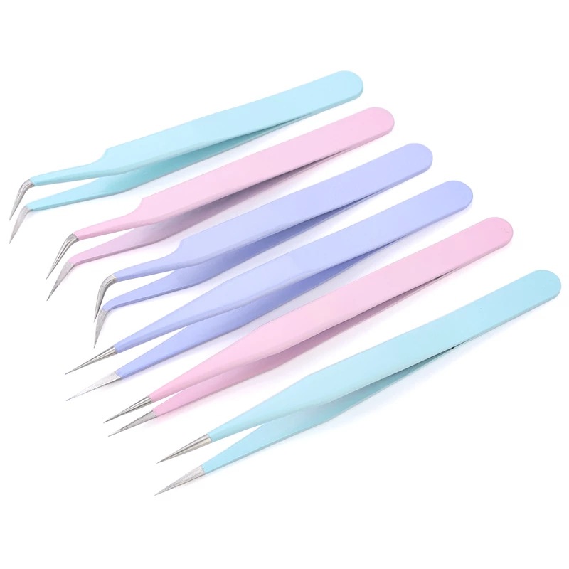 2pcs Stainless Tweezers Straight Curved Tweezers For Stickers Eyelash  Extensions Precision Electronics Nail Rhinestone Jewelry, Scrapbooking  Tools (pu