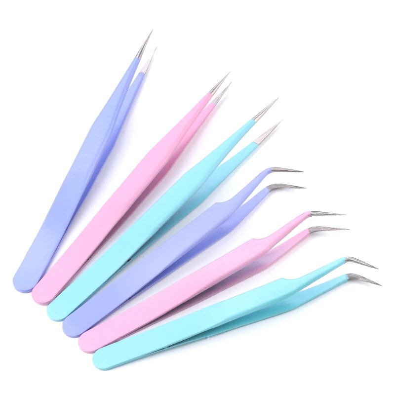 2pcs Stainless Tweezers Straight Curved Tweezers For Stickers Eyelash  Extensions Precision Electronics Nail Rhinestone Jewelry, Scrapbooking  Tools (pu