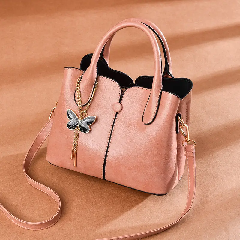 vintage handbags for women stitching detail crossbody bag top handle satchel purse with butterfly 38 pink 15