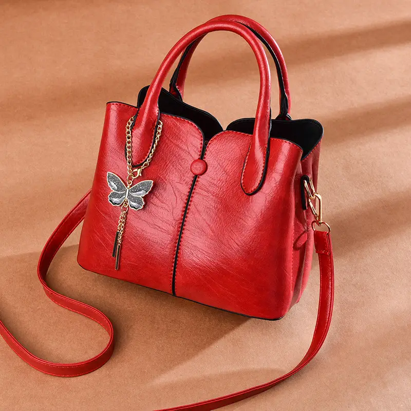 vintage handbags for women stitching detail crossbody bag top handle satchel purse with butterfly 38 red 11