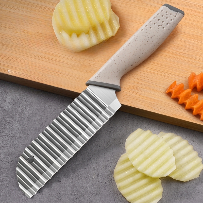 French Stainless Steel Wave Knife Professional Potato Cutter Corrugated  Knife Potato Ripple Knife