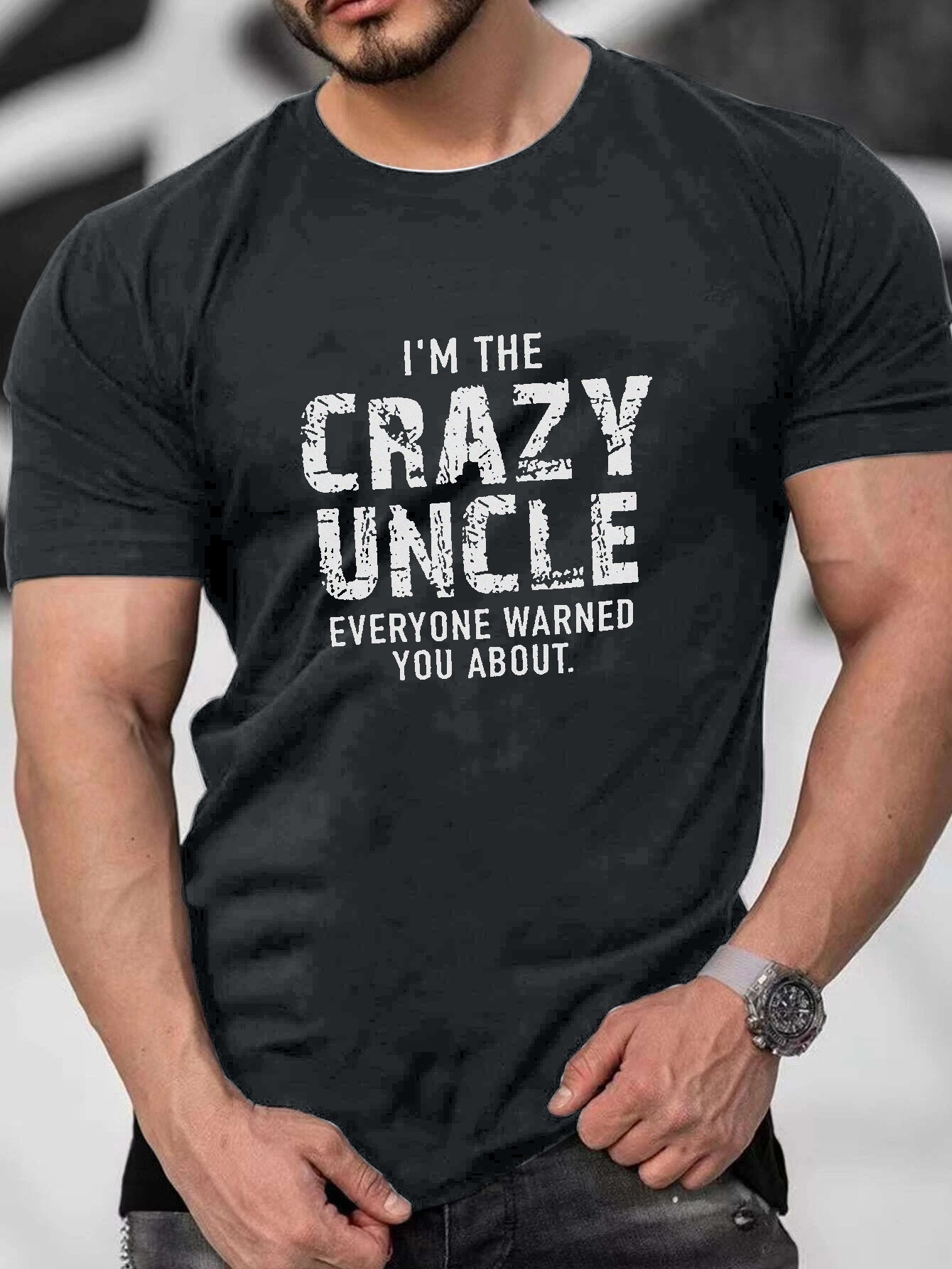 Men's Summer Clothing 'Crazy Uncle' T-shirts