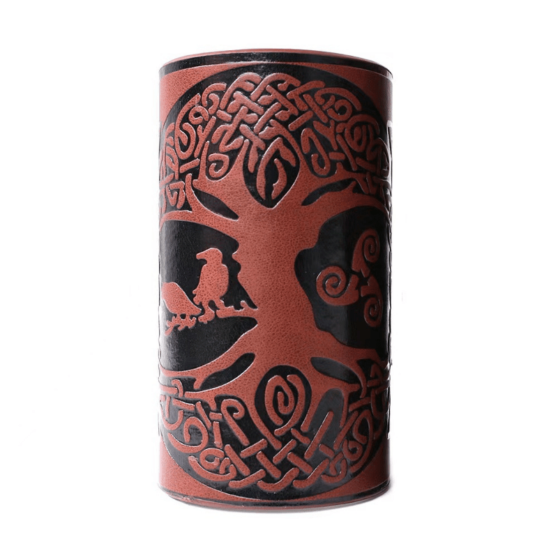 Men's Viking Tree of Life Leather Wristband Bracelet