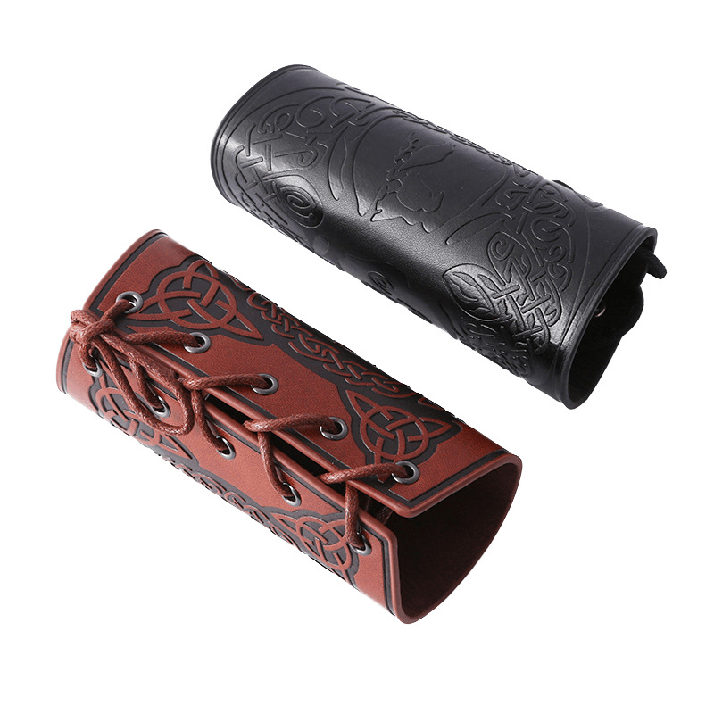 Men's Viking Tree of Life Leather Wristband Bracelet