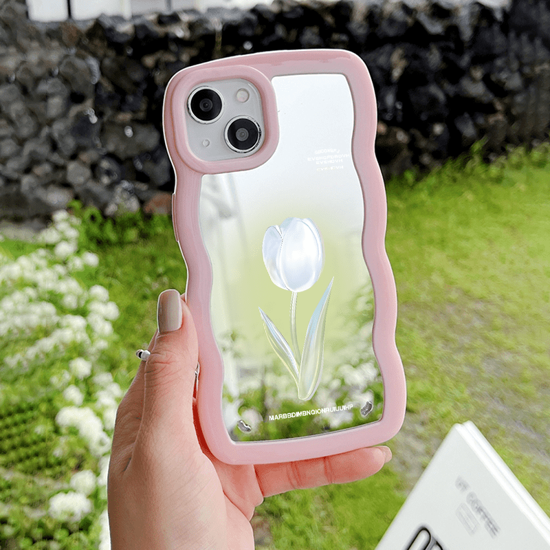 Iphone 12 Case Pink Tulip, Case Phone Tulip