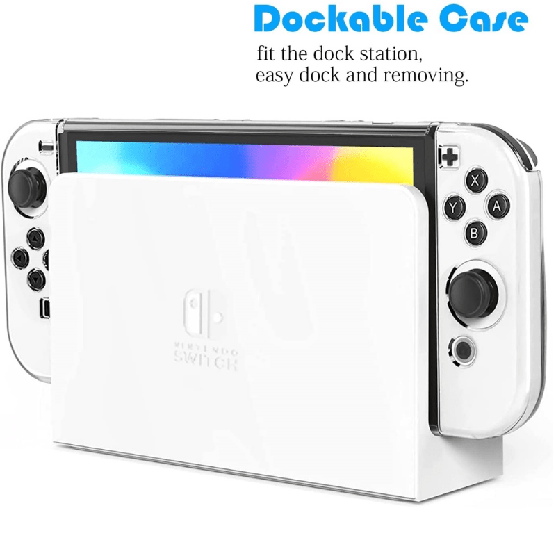 Funda Nintendo Switch Oled Cover Case Transparent Beige Sage Green Moon  Phase Dockable Protective Shell For