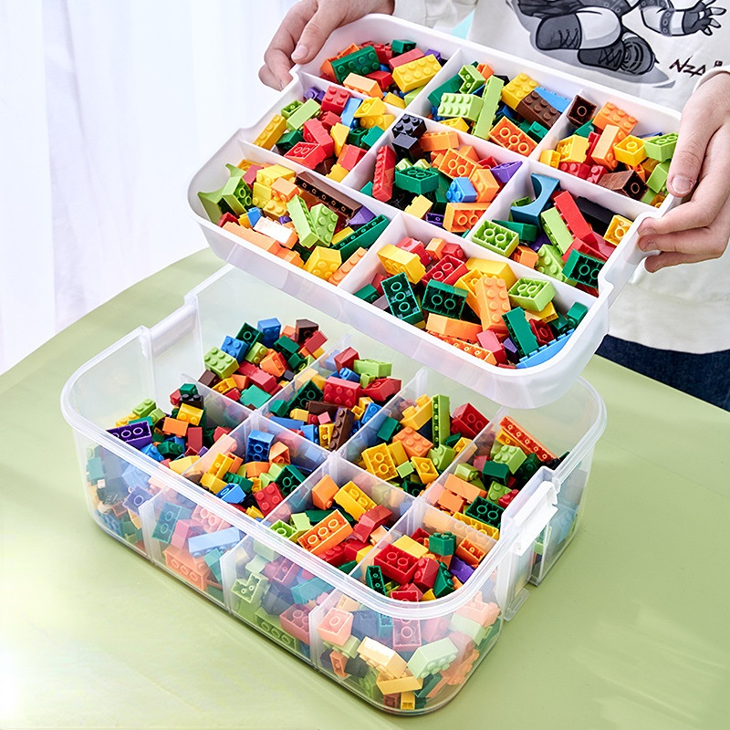 Building Blocks Classified Storage Box For Lego Toy Organizer With Lid  Stackable Portable Kids Toys Puzzle Storage Organizer - Storage Boxes &  Bins - AliExpress