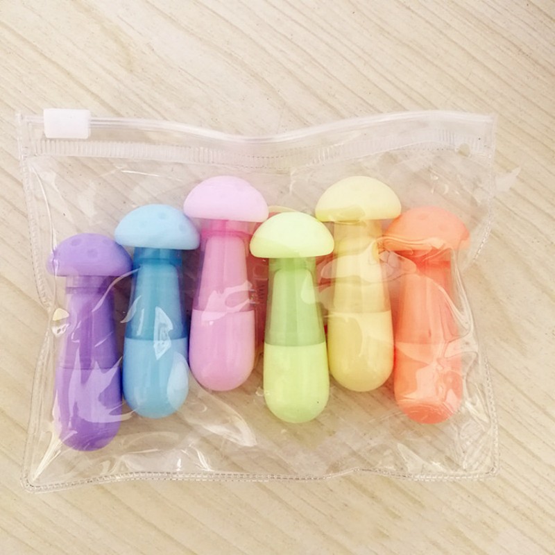 6pcs /Set Cute Pill Mini Highlighter Marker Drawing Pen School