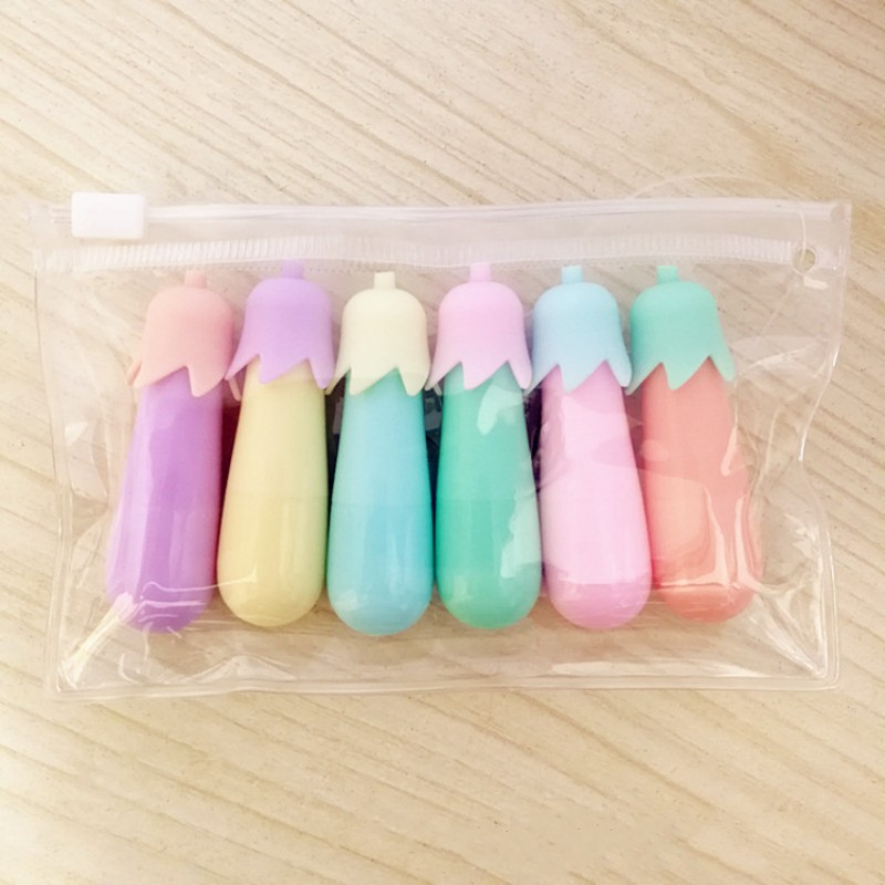 6pcs /Set Cute Pill Mini Highlighter Marker Drawing Pen School