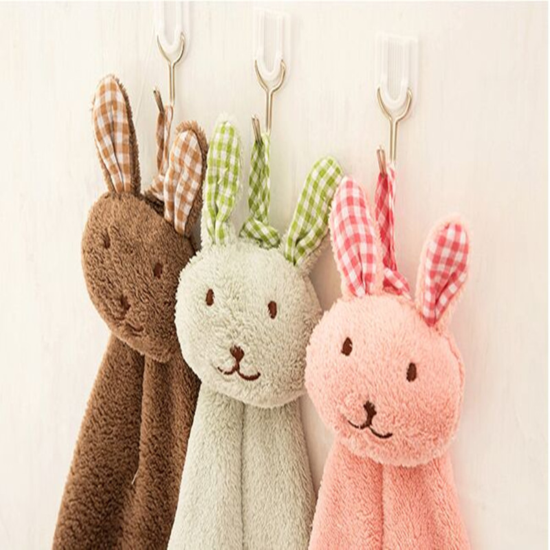 1pc Cute Pig Shaped Hanging Kitchen Towel, Solid Color Drying Hand