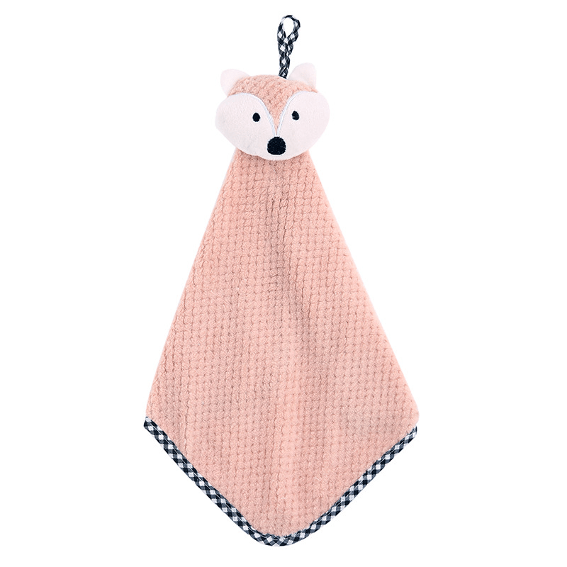 Visland Pig Kitchen Towels - Hanging Hand Towel,Soft Coral Fleece