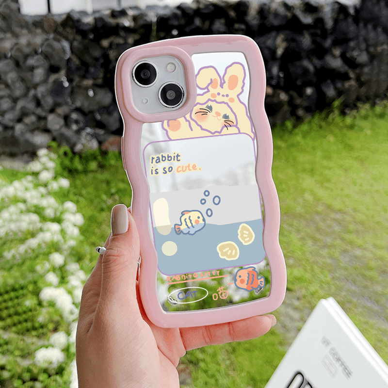 Rabbit Fish Pattern Mirror Phone Case Slim Soft Liquid - Temu Canada