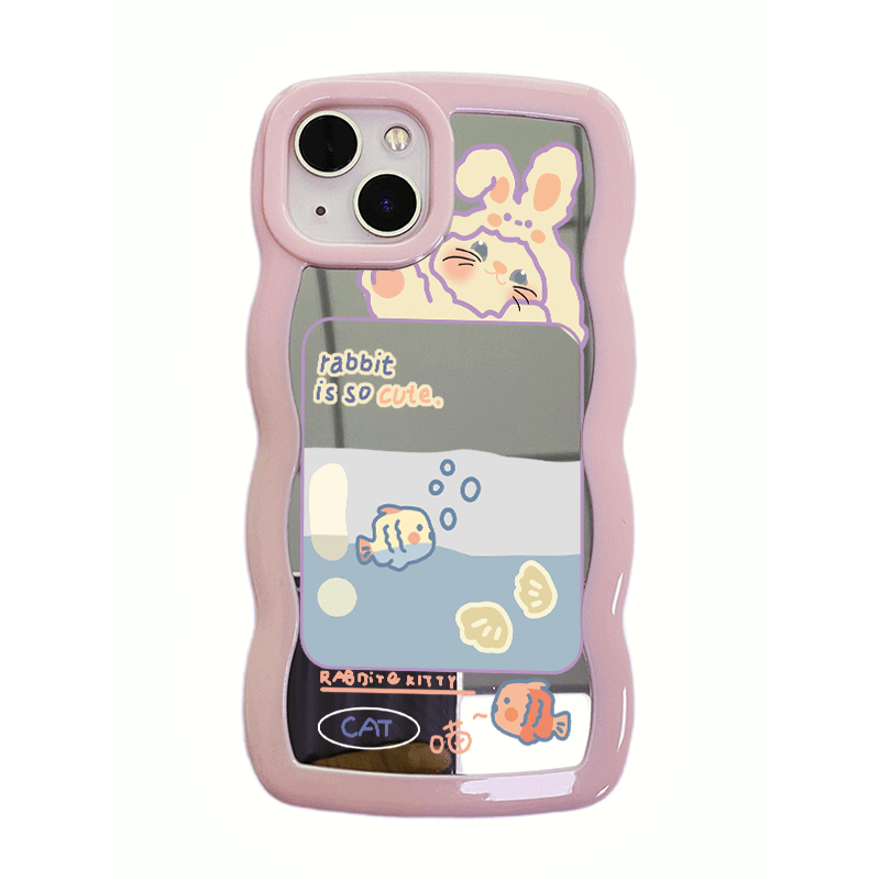 Rabbit Fish Pattern Mirror Phone Case Slim Soft Liquid - Temu Canada