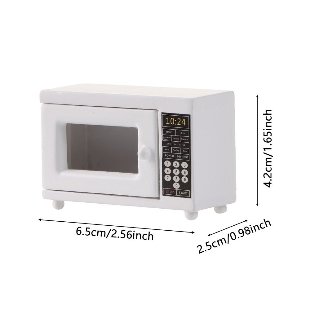 Dollhouse Microwave Oven, 1:12 Cute Simulation Life Scene Miniature Cooking  Set for Toddlers Girls and Boys