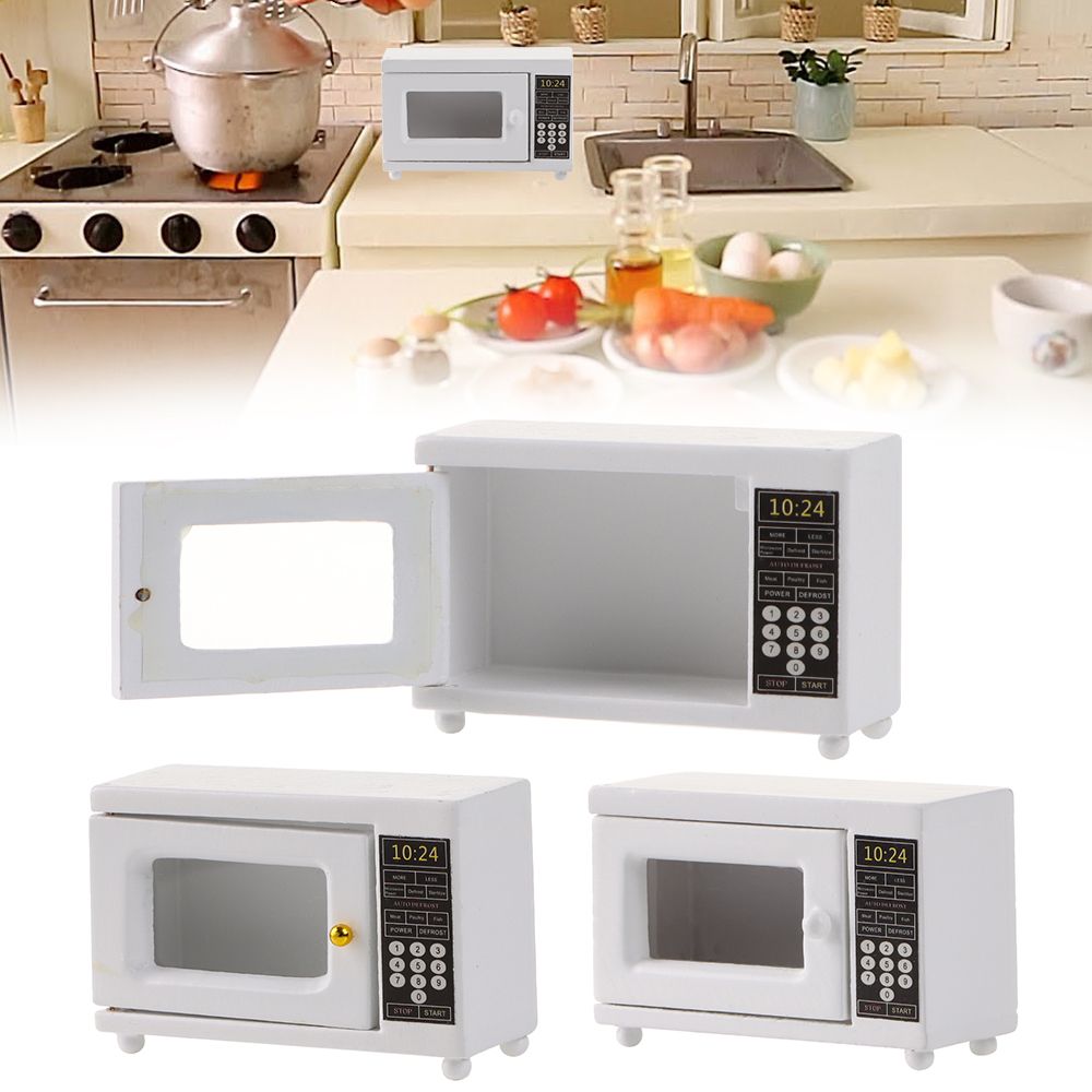 1:12 Mini Microwave oven Kitchen Cooking Food For Dollhouse Miniatures DIY