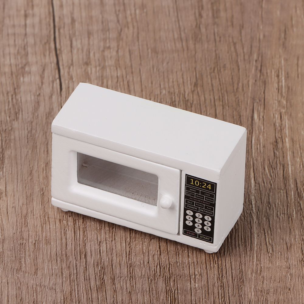 Miniature Microwave Oven, Mini Microwave Oven Model Exquisite Beautiful  Mini Portable Vivid Delicate Composite Wood For Dollhouse Decorations
