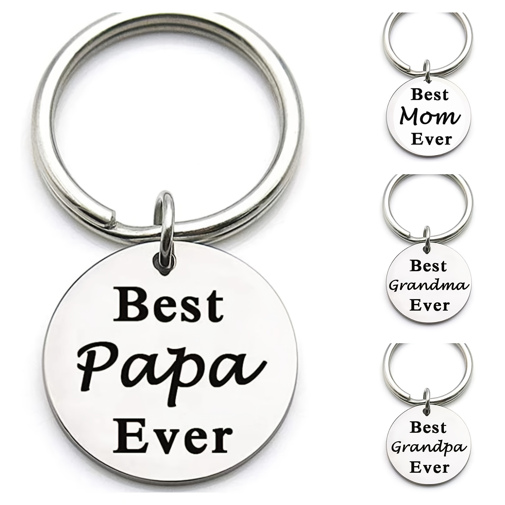 Fashion Metal Family Keychain I Love MAMA/PAPA Letter Key Chains Mother's  Day/Father's Day Gift Key Ring