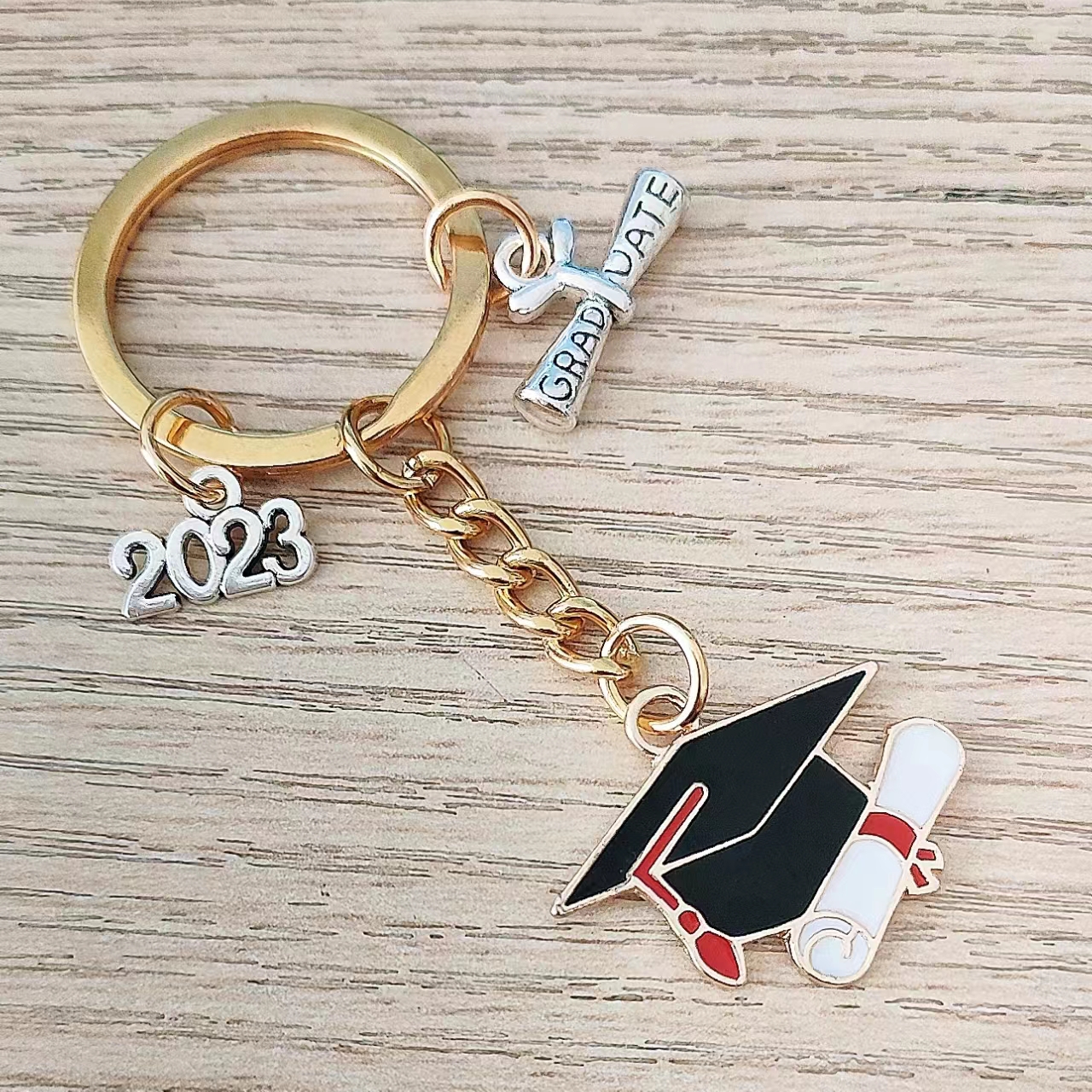 Students Keychain Golden Key Chain Ring Graduation - Temu