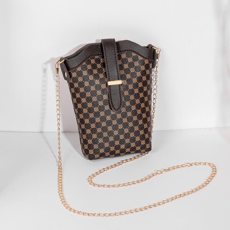 Allover Print Trendy Shoulder Bag, Magnet Chain Strap Versatile Crossbody  Bag, Pu Leather Stylish Phone Bucket Bag - Temu