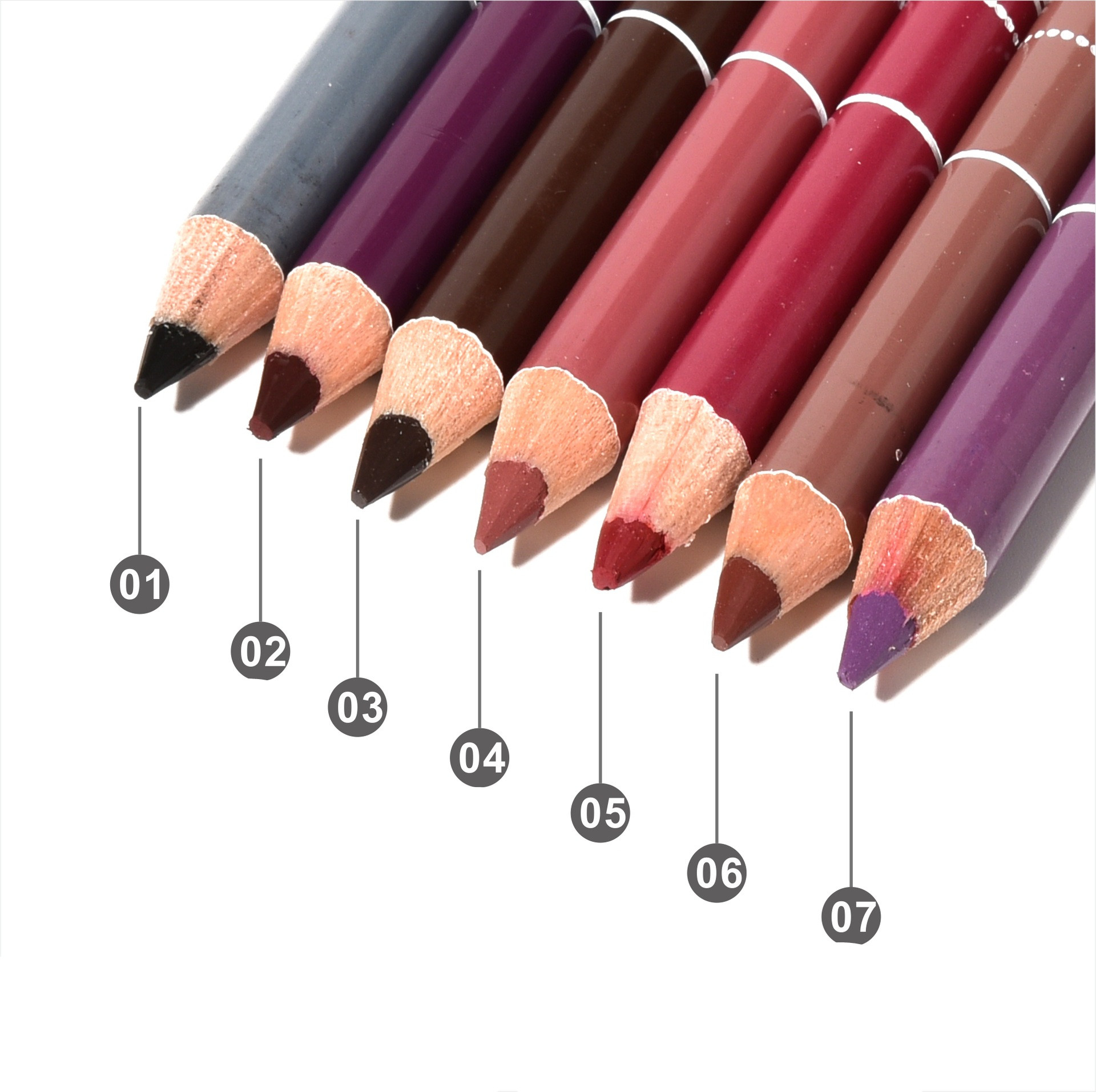 Long Lasting Shadow Lip Liner 28 Colors Black Rose Nude Brown Red Multi