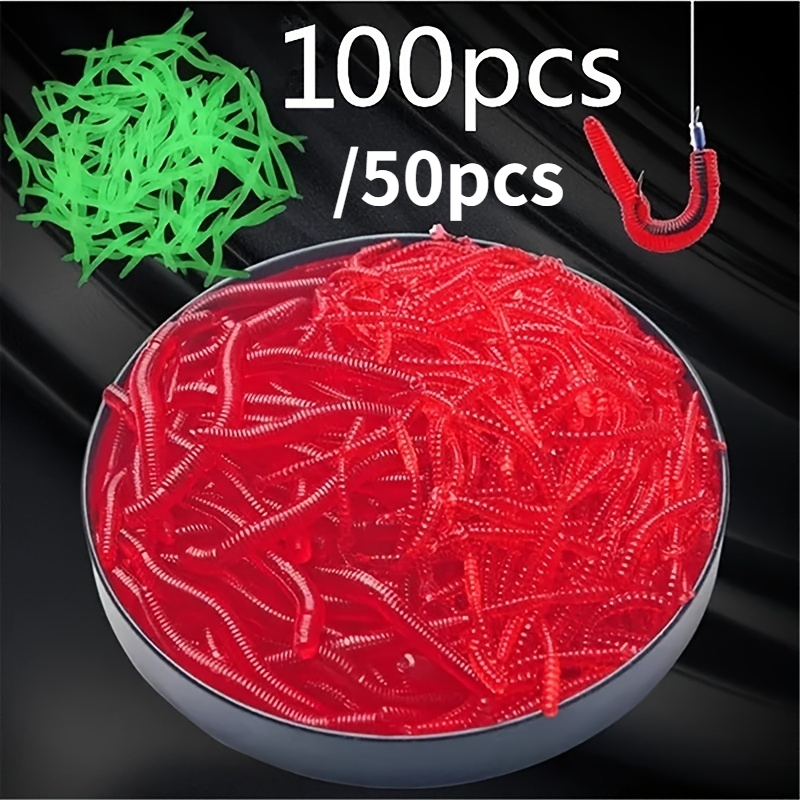 50pcs Premium Silicone Fishing Lures - Lifelike Artificial Worm Soft Bait  for Freshwater and Saltwater Fishing - Enhance Your Catch Rate and Enjoy Mor