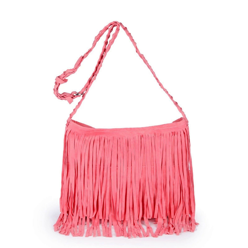 Fashion Vintage Suede Fringe Crossbody Bag, Boho Style Shoulder Bag, Tassel  Decor Square Purse Casual Messenger Bag For Travel & Every Day, Portable