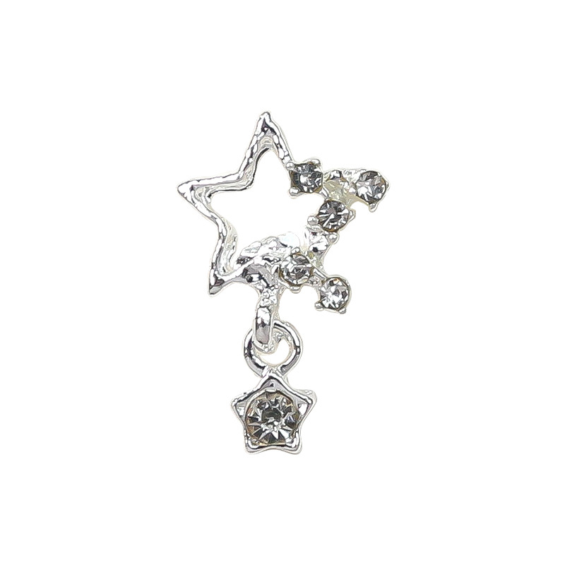 10pcs Crystal Alloy Star Nail Charms Rhinestones for Nails, 3D Stars Nail  Art Charms Nail Gems Nail Rhinestones Silver Star Charms Nail Jewels for
