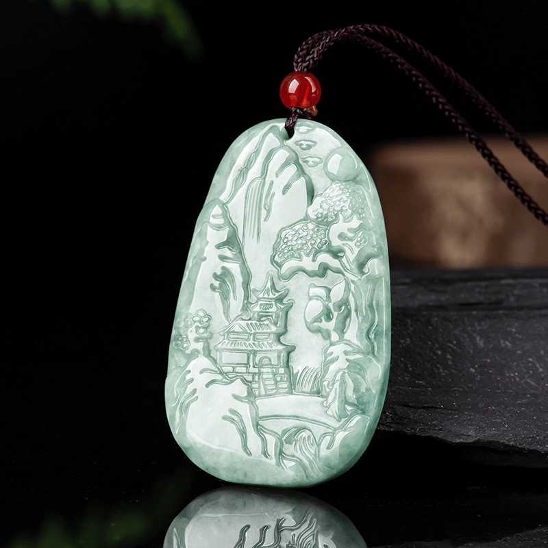 Pendentif En Jade Caract re En Jade Paysage Marque Pendentif