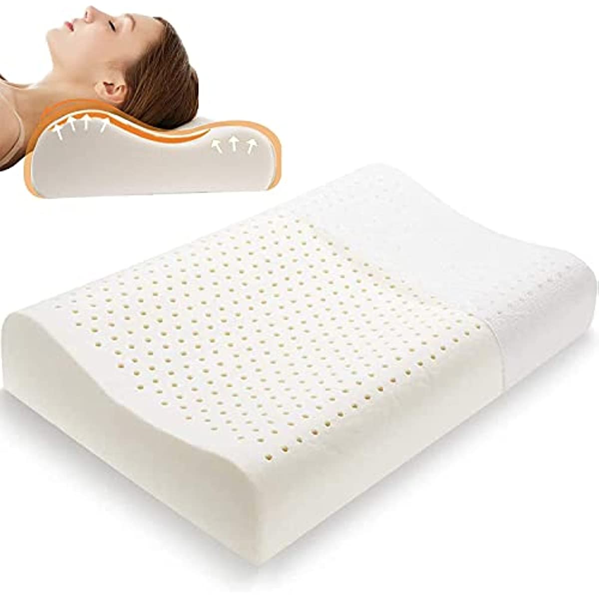 1pc Ergonomic Latex Bed Pillow for Side and Back Sleepers - Perfect for  Guest Rooms and Home Decor