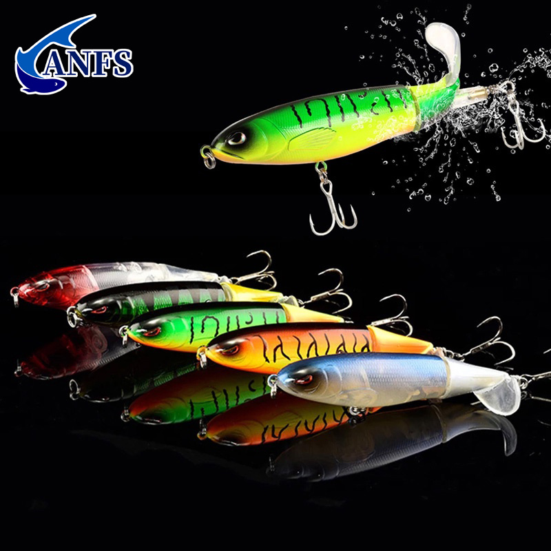 Proberos Whopper Plopper Fishing Lure with Floating Rotating Tail -  Topwater Freshwater and Saltwater Lures for Carp, Bass, Pike in  0.4oz/0.56oz & 3.14/3.66in