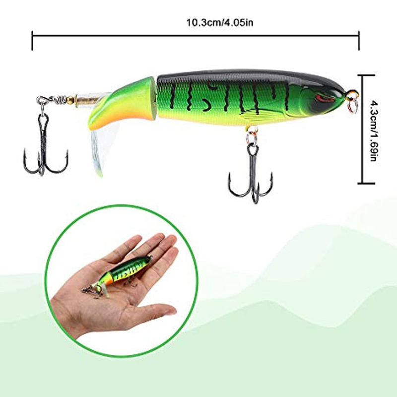 Bass Whopper Lures Kit: Plopping Bass Lure Floating Rotating