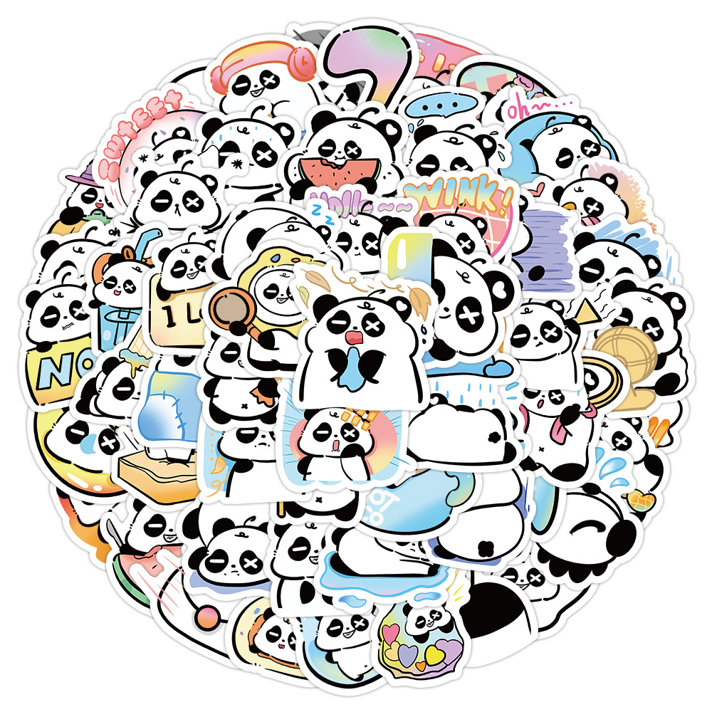 Cute Cartoon Panda Bear Waterproof Stickers For Diy - Temu