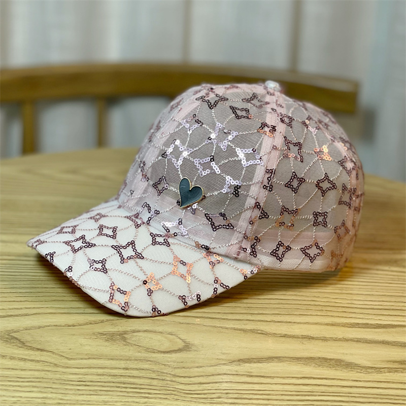 Sequin Star Embroidery Trucker Hat Mesh Baseball Cap Adjustable Sun Hats