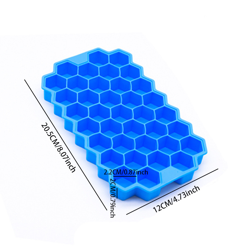 Premium Ice Cube Trays, Silicone Ice Cube Molds With Sealing Lid, 37-ice  Trays, Reusable, Safe Hexagonal Ice Cube Molds, For Chilled Drinks, Whiskey,  Cocktail - Temu