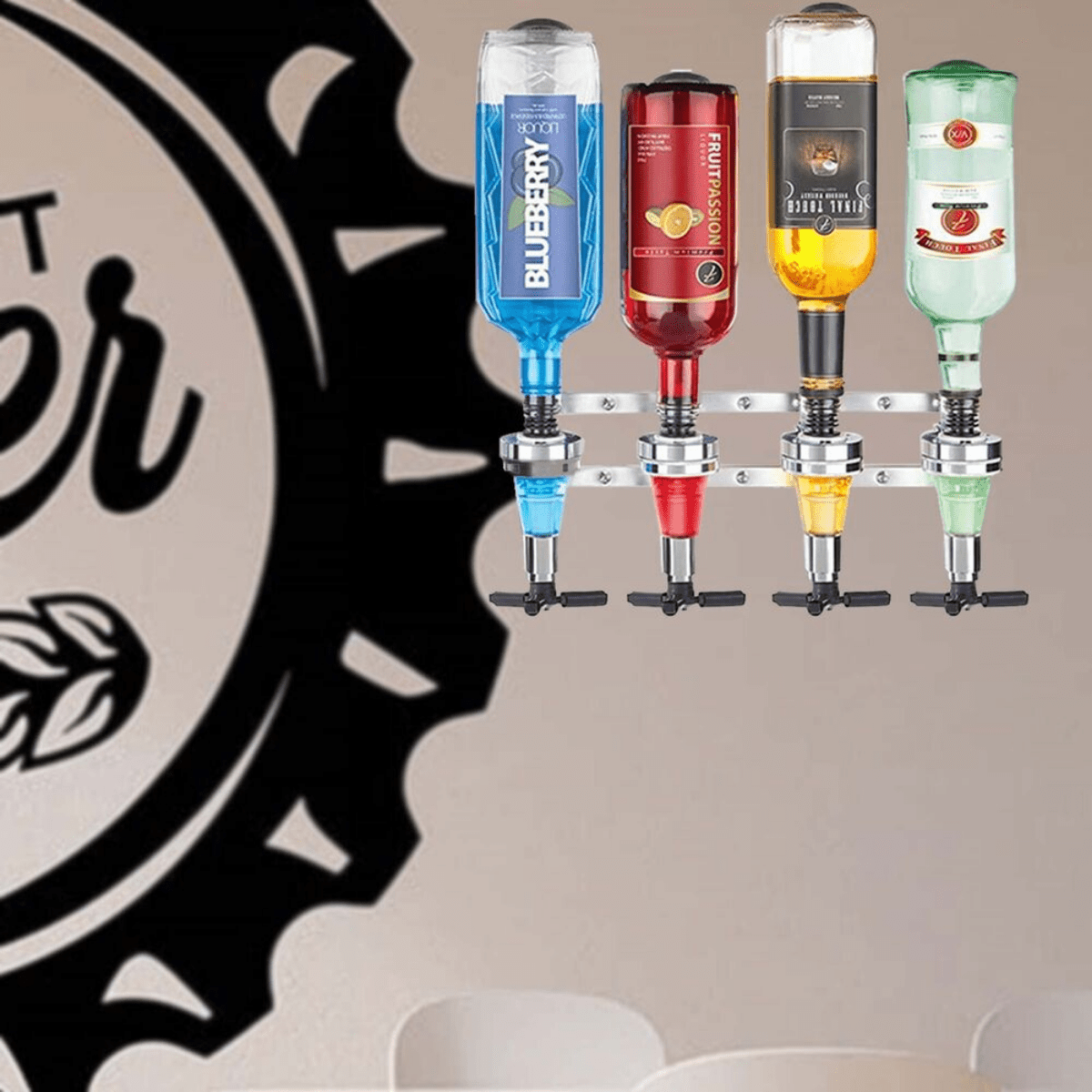 Final Touch 4-Bottle Wall Mounted Liquor Dispenser