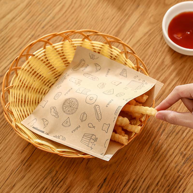 25Pc Cartoon Kraft Parchment Paper French Baking Wax Paper Burger Fries  Oilpaper Sandwich Wrapping Paper Food Grade Grease Paper - AliExpress