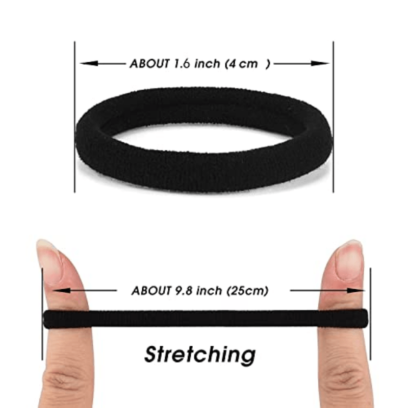 Black Hair Ties, Seamless Ponytail Holders, No Damage Elastic Hair Bands  For Thick Heavy Curly Hair - Temu Italy
