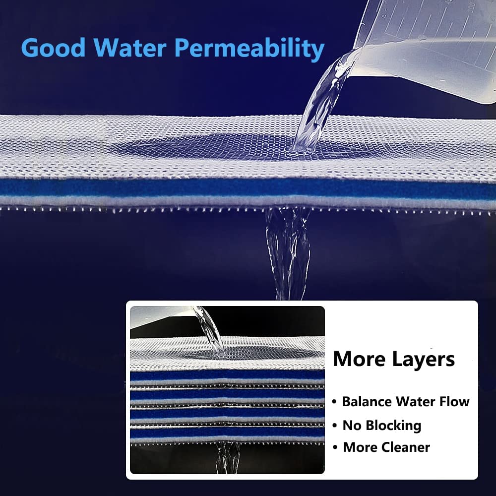  Aquarium Filter Media - Upgraded 8-Layer Filter Pads For  Aquarium, Fish Tank Accessories Sponge Filter, 204in Super Filtering Effect Filter  Floss For Fish Tank Filters Media And Pond