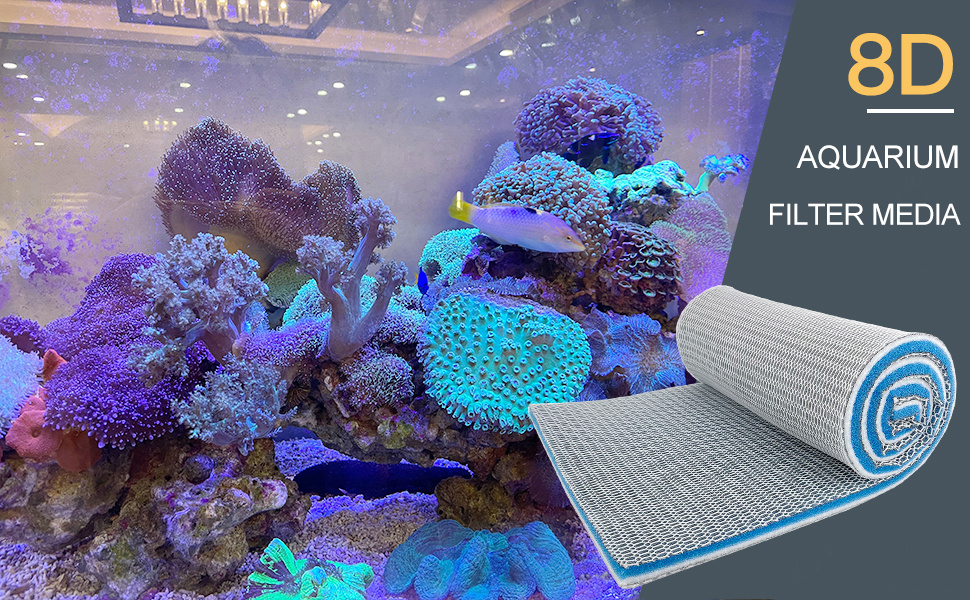 Aquarium Filter Media - Upgraded 8-Layer Filter Pads for Aquarium, Fish  Tank Accessories Sponge Filter, 20×4in Super Filtering Effect Filter Floss  for
