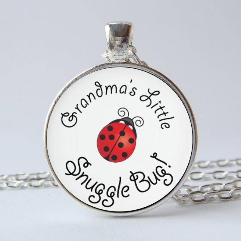 Printed Ladybird Keychain Grandma's Little Snuggle Bug Metal