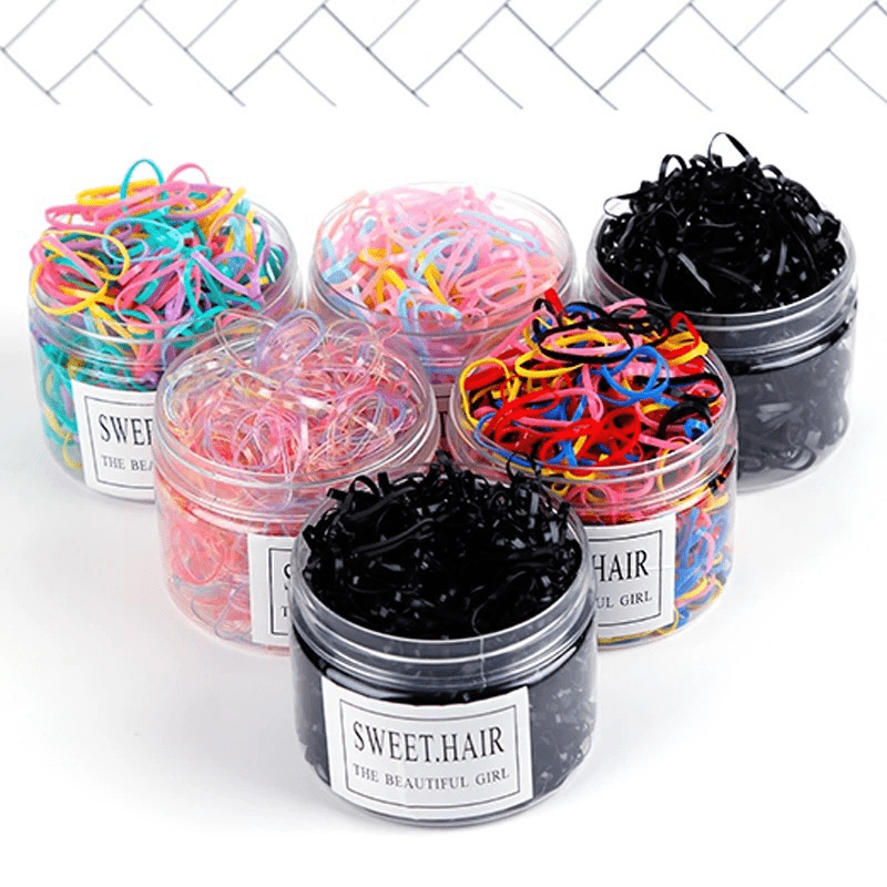 1500Pcs Hair Rubber Bands - Candy Color Tiny Hair Elastics