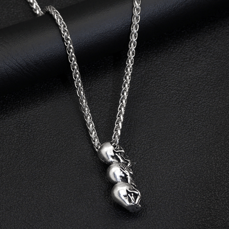 Baiming Boutique Gothic Necklaces For Men Vintage Punk Accessories Skull  Pendant Stainless Steel Chain For Men Gothic Jewelry