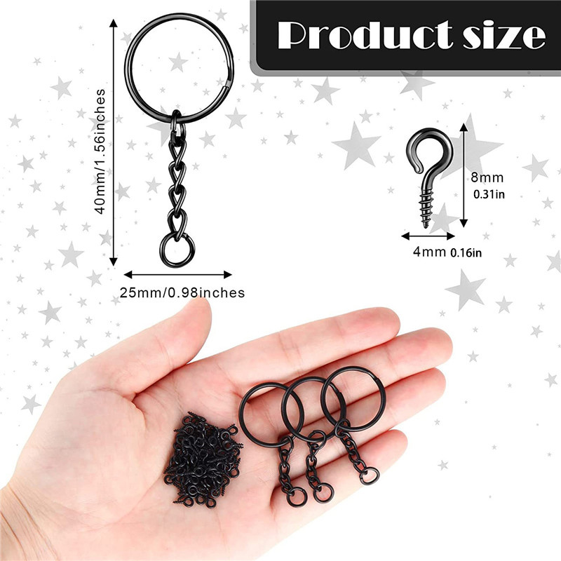360 Pcs Keychain Rings with Jump Rings Screw Eye Pins for Resin DIY Crafts  Jewelry Making - AliExpress