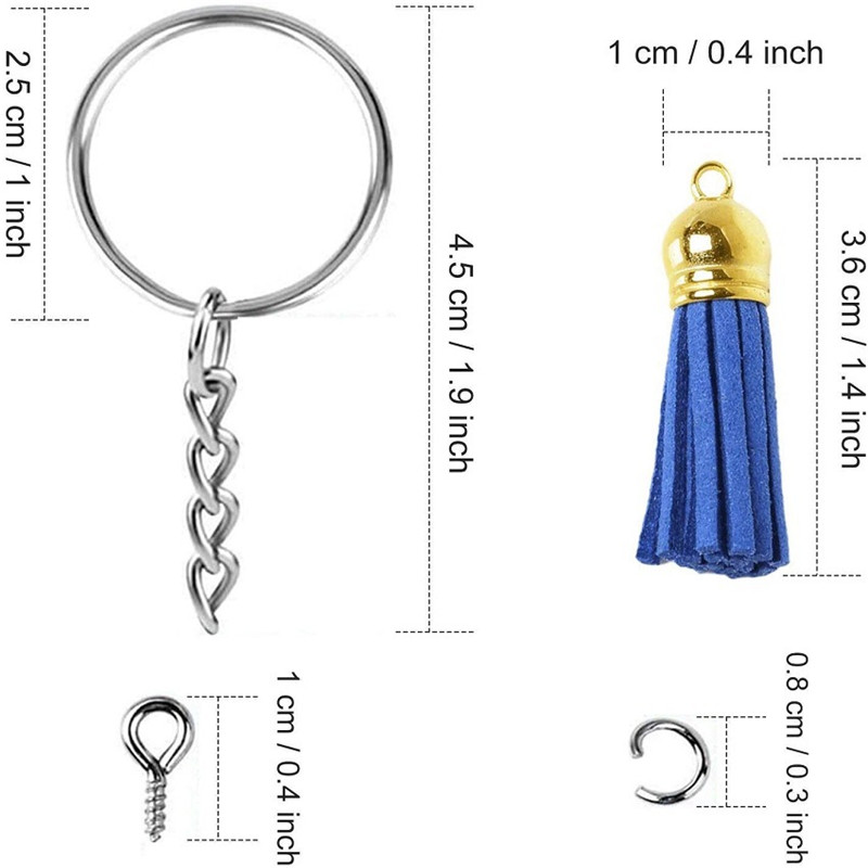  Key Chain Rings Keychain Making Kit Key Chain Tassel