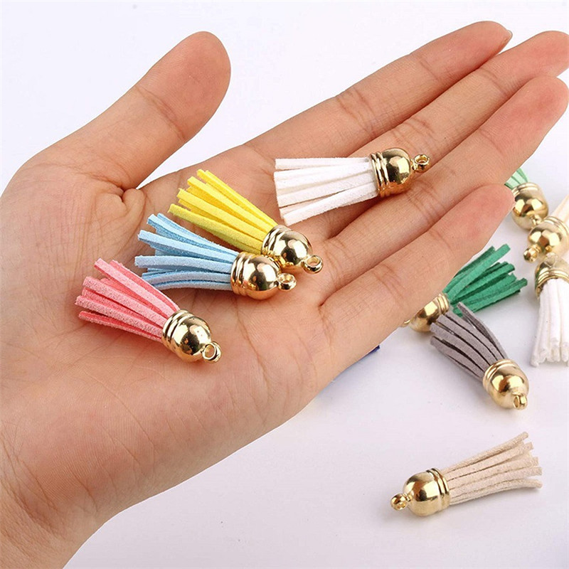 Keychain Tassles, Cridoz 200pcs Bulk Keychain Rings Set Includes 50pcs Tassels for Crafts, 50pcs Key Chain Rings, 50pcs Jump Ring and 50pcs Screw