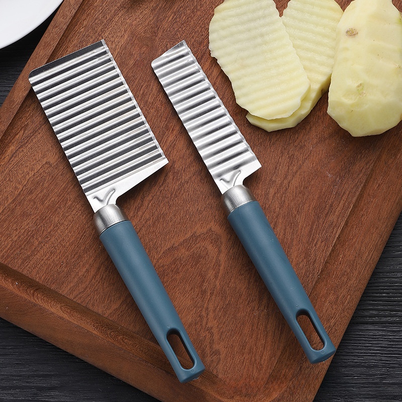 Potato Slice Knife, Corrugated French Fries Cutter With Stainless