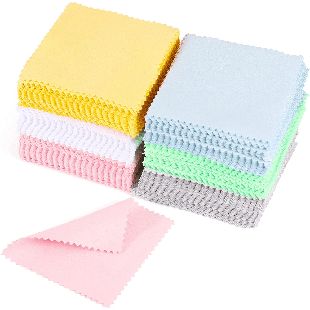10pcs 50pcs 8x8cm Sterling Silver Color Cleaning Cloth Polishing Cloth Soft  Clean Wipe Wiping Cloth Of Silver Gold Jewelry Tools
