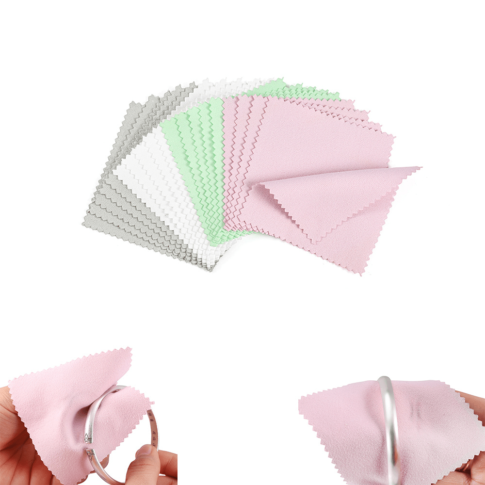 10pcs 50pcs 8x8cm Sterling Silver Color Cleaning Cloth Polishing Cloth Soft  Clean Wipe Wiping Cloth Of Silver Gold Jewelry Tools